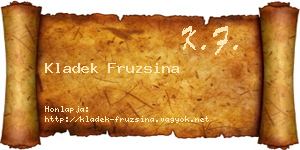Kladek Fruzsina névjegykártya